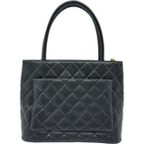 シャネル CHANEL 復刻トート A01804 6番台 ブラック ゴールド金具 キャビア レディース トートバッグ