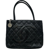 シャネル CHANEL 復刻トート A01804 6番台 ブラック シルバー金具 キャビアスキン レディース トートバッグ