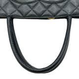 シャネル CHANEL 復刻トート A01804 6番台 ブラック ゴールド金具 キャビアスキン レディース トートバッグ
