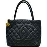 シャネル CHANEL 復刻トート A01804 6番台 ブラック ゴールド金具 キャビアスキン レディース トートバッグ