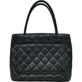 シャネル CHANEL 復刻トート A01804 6番台 ブラック ゴールド金具 キャビアスキン レディース トートバッグ