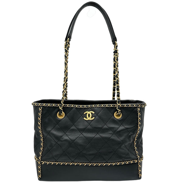シャネル CHANEL ココマークチェーンラウンドトート AS2739 ブラック