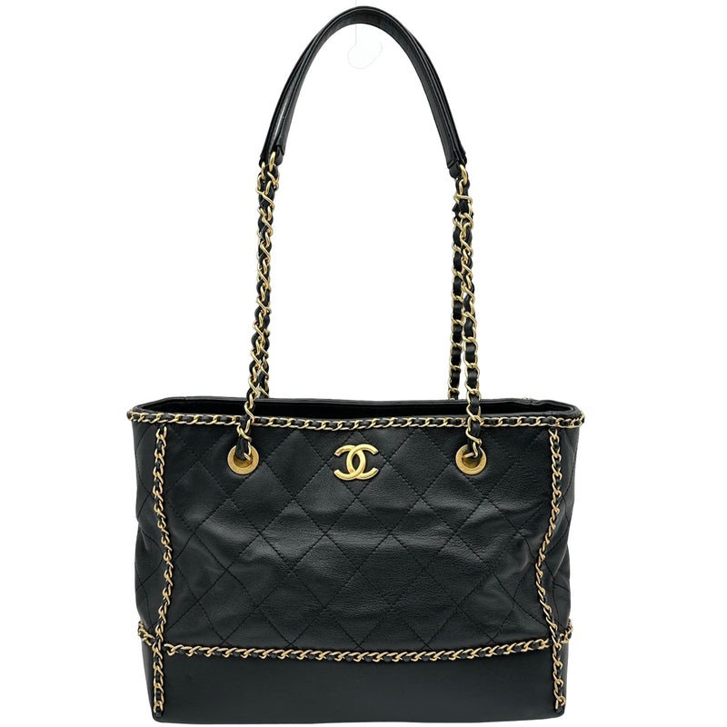 シャネル CHANEL ココマークチェーンラウンドトート AS2739 ブラック
