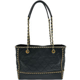 シャネル CHANEL ココマークチェーンラウンドトート AS2739 ブラック ゴールド金具 カーフ レディース トートバッグ