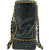 シャネル CHANEL ココマークチェーンラウンドトート AS2739 ブラック ゴールド金具 カーフ レディース トートバッグ