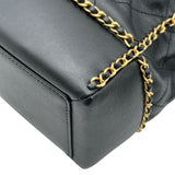 シャネル CHANEL ココマークチェーンラウンドトート AS2739 ブラック ゴールド金具 カーフ レディース トートバッグ