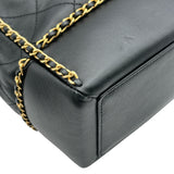 シャネル CHANEL ココマークチェーンラウンドトート AS2739 ブラック ゴールド金具 カーフ レディース トートバッグ