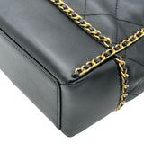 シャネル CHANEL ココマークチェーンラウンドトート AS2739 ブラック ゴールド金具 カーフ レディース トートバッグ
