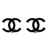 シャネル CHANEL ココマークピアス ブラック/シルバー メタル/エナメル アクセサリー