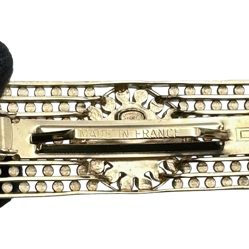シャネル CHANEL ココマークバレッタ ゴールド/シルバー メタル/ライン