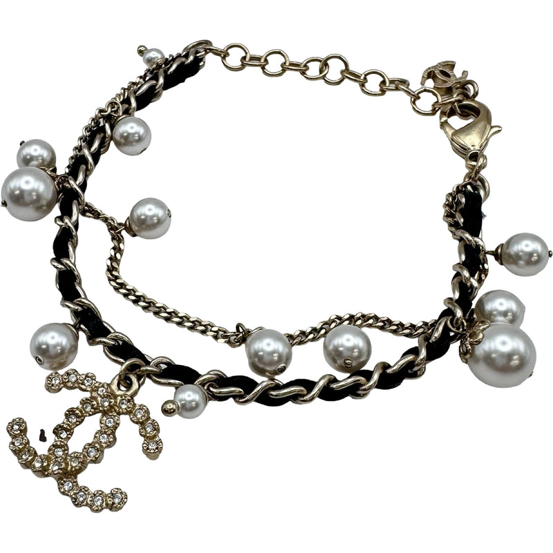 CHANEL ココマーク ラインストーン ブレスレット シャネル CHANEL ココマークブレスレット ゴールド メッキ/ライン