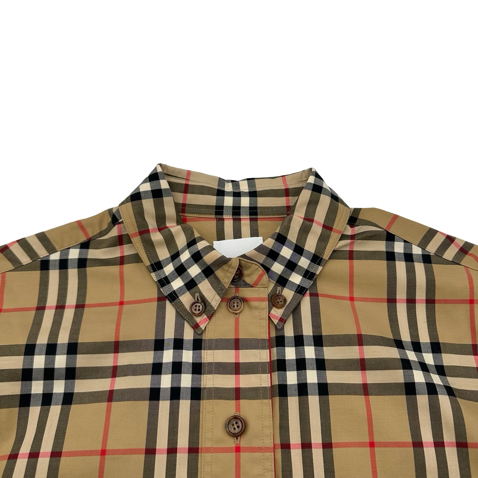 バーバリー BURBERRY チェック柄長袖シャツ 8022285 ベージュ コットン 