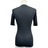 プラダ PRADA ハーフジップリブニットカットソー 124884 ブラック ウール レディース カットソー