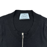 プラダ PRADA ハーフジップリブニットカットソー 124884 ブラック ウール レディース カットソー