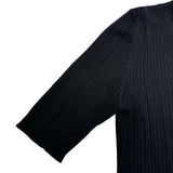 プラダ PRADA ハーフジップリブニットカットソー 124884 ブラック ウール レディース カットソー