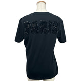 ルイ・ヴィトン LOUIS VUITTON スパンコール装飾半袖Tシャツ F5TS62JSG ブラック コットン レディース 半袖Ｔシャツ