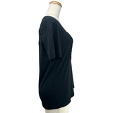 ルイ・ヴィトン LOUIS VUITTON スパンコール装飾半袖Tシャツ F5TS62JSG ブラック コットン レディース 半袖Ｔシャツ