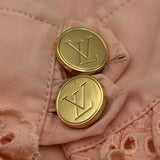 ルイ・ヴィトン LOUIS VUITTON LVボタンフリルブラウス FLBB08 ピンク コットン レディース ブラウス