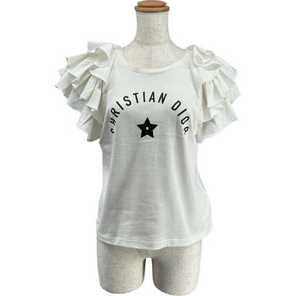 クリスチャン・ディオール Christian Dior フロントロゴフリルTシャツ
