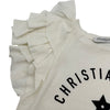 クリスチャン・ディオール Christian Dior フロントロゴフリルTシャツ 323T43A4416 ホワイト コットン レディース 半袖Ｔシャツ