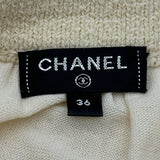 シャネル CHANEL カメリアボタンサマーニットスカート P63066 クリーム コットン レディース スカート