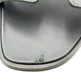 エルメス HERMES オラン フラットサンダル H021056Z ブラック レザー レディース サンダル