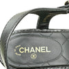 シャネル CHANEL ココマークチェーンヒールトングサンダル G31463 ブラック レザー レディース サンダル