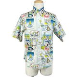 プラダ PRADA コミックプリント半袖Tシャツ UCS306 ホワイト コットン メンズ 半袖シャツ