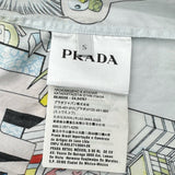 プラダ PRADA コミックプリント半袖Tシャツ UCS306 ホワイト コットン メンズ 半袖シャツ