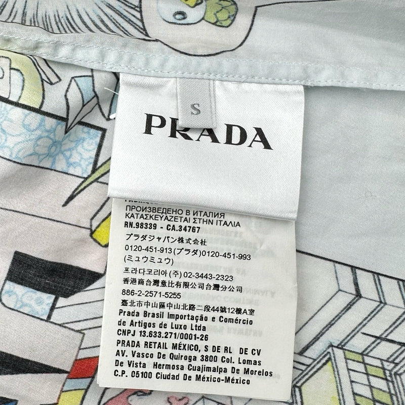 プラダ PRADA コミックプリント半袖Tシャツ UCS306 ホワイト コットン