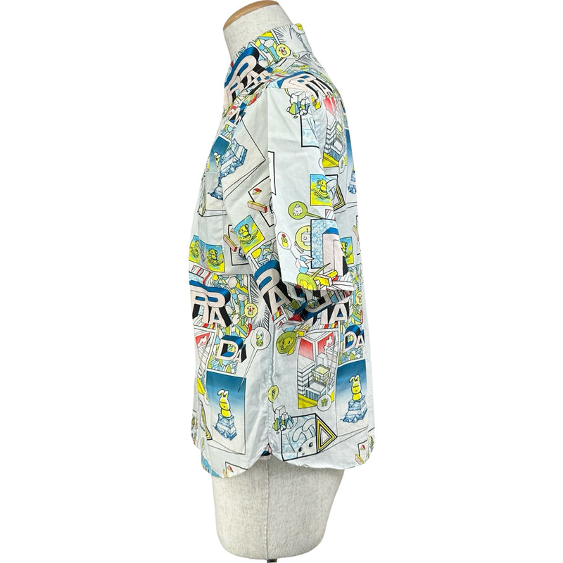 プラダ PRADA コミックプリント半袖Tシャツ UCS306 ホワイト コットン メンズ 半袖シャツ プラダ PRADA コミックプリント半袖Tシャツ UCS306 ホワイト コットン