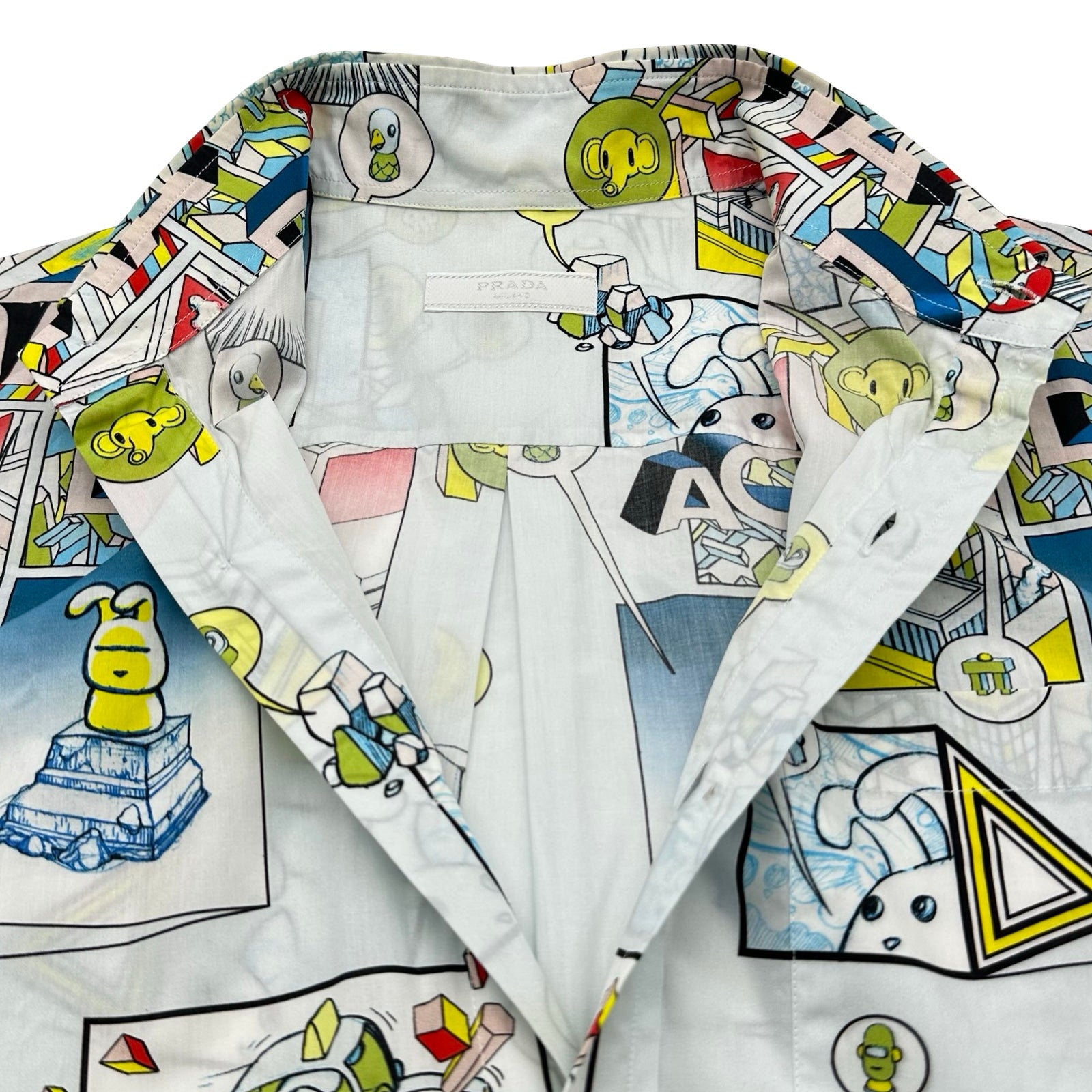 プラダ PRADA コミックプリント半袖Tシャツ UCS306 ホワイト コットン