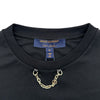 ルイ・ヴィトン LOUIS VUITTON チェーン装飾キャットスタンプ半袖Tシャツ FUTS21 ブラック コットン メンズ 半袖Ｔシャツ