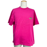 バレンシアガ BALENCIAGA Bonjourプリント半袖Tシャツ 594579 ピンク コットン メンズ 半袖Ｔシャツ