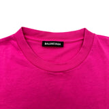バレンシアガ BALENCIAGA Bonjourプリント半袖Tシャツ 594579 ピンク コットン メンズ 半袖Ｔシャツ