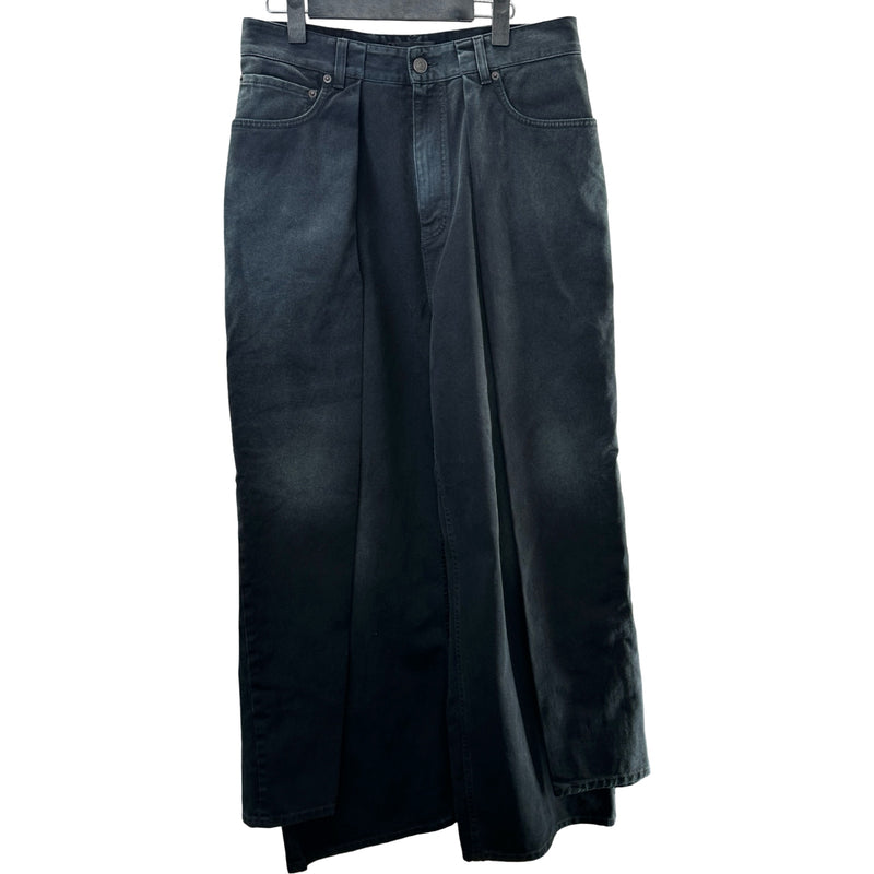 Balenciaga ブラックデニムパンツ L メンズ バレンシアガ BALENCIAGA ダブルサイドデニムパンツ 767983 ブラック
