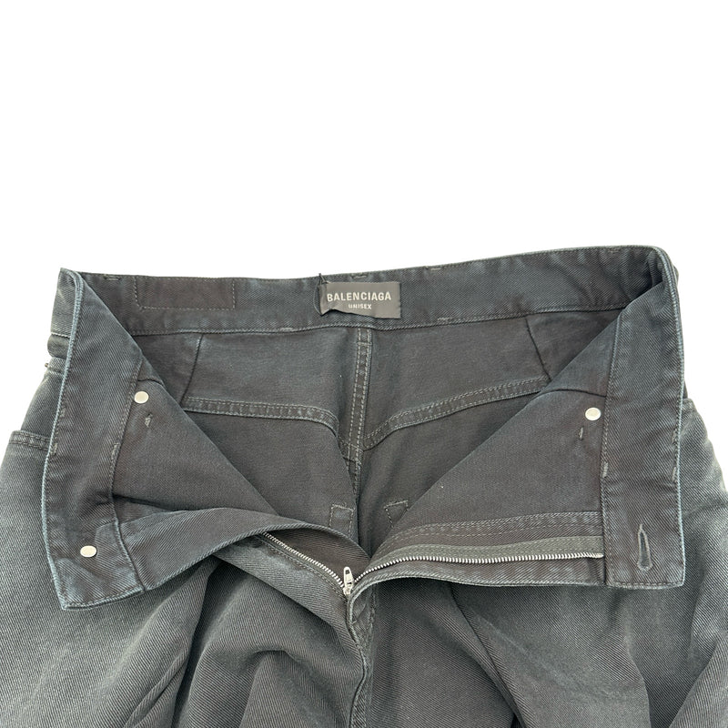 バレンシアガ BALENCIAGA ダブルサイドデニムパンツ 767983 ブラック