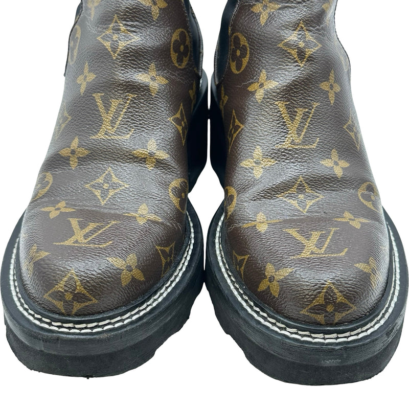ルイヴィトン！Louis Vuitton サイドゴアブーツ 厚底!！38 ルイ・ヴィトン LOUIS VUITTON LVボブールライン サイドゴアブーツ