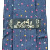 エルメス HERMES シルクネクタイ ネイビー シルク メンズ ネクタイ