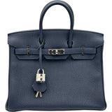 エルメス HERMES バーキン25 A刻印 ブルーニュイ シルバー金具 トゴ レディース ハンドバッグ