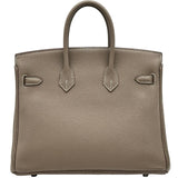 エルメス HERMES バーキン25 Z刻印 エトゥープ シルバー金具 トゴ レディース ハンドバッグ