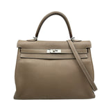 エルメス HERMES ケリー35 内縫い □P刻印 エトゥープ/シルバー金具 トゴ レディース ショルダーバッグ