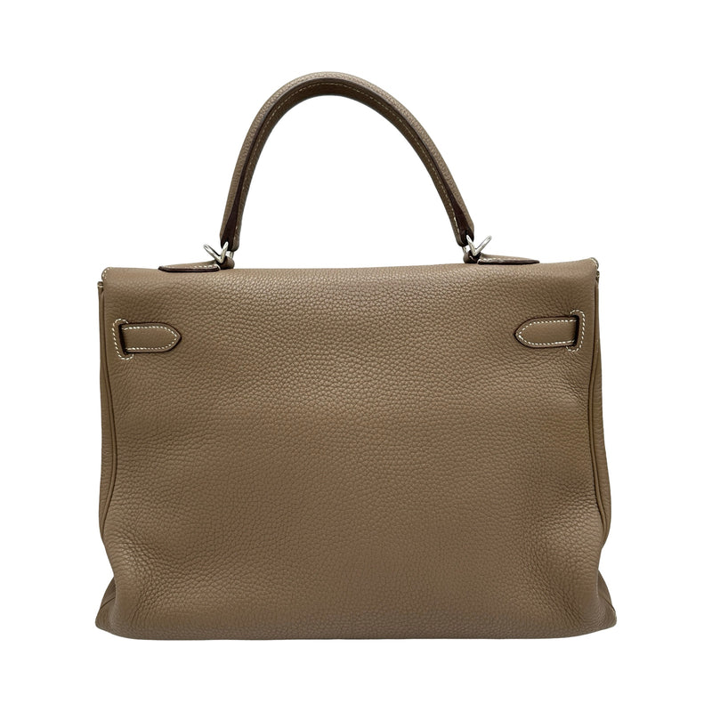 エルメス HERMES ケリー35 内縫い □P刻印 エトゥープ/シルバー金具