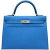 エルメス HERMES ケリー32 外縫い T刻印 ブルーパラダイス/シルバー金具 エプソン レディース ショルダーバッグ