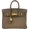 エルメス HERMES バーキン25 K刻印 エトゥープ ゴールド金具 トゴ レディース ハンドバッグ