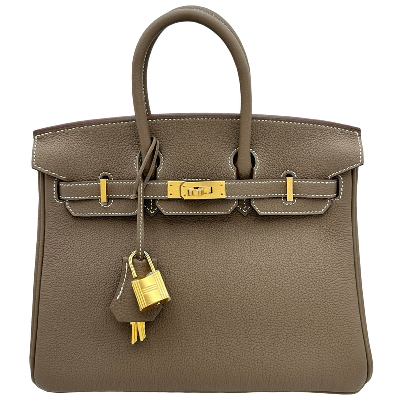 エルメス HERMES バーキン25 G刻印 エトゥープ ゴールド金具 トゴ