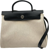 エルメス HERMES エールバッグPM □G刻印 ブラック シルバー金具 トワル レザー レディース ハンドバッグ ショルダーバッグ