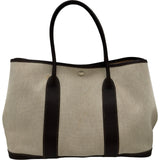 エルメス HERMES ガーデンパーティPM □K刻印 ベージュ/マロン トワル/ブッフル レディース トートバッグ