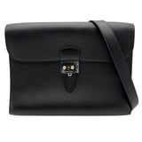 エルメス HERMES サックアデペッシュメッセンジャー29 Z刻 ブラック シルバー金具 エバーカーフ メンズ メッセンジャーバッグ