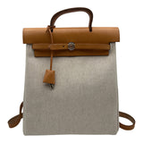 エルメス HERMES エールバッグアドPM □C刻 ベージュ/ナチュラル トワル/レザー レディース リュック・デイパック